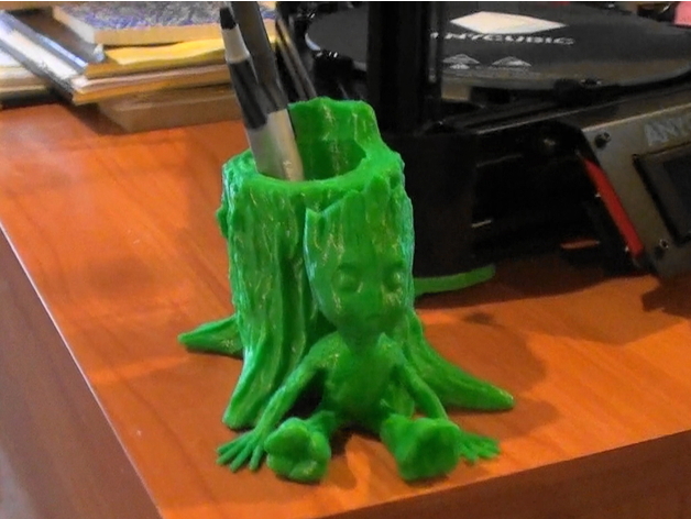 XYZprinting free-downloadable 3D models Art Baby Groot Pencil Holder.
